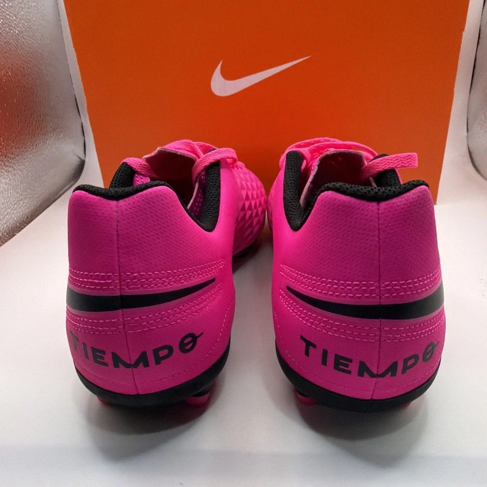 Nike Jr Legend Tiempo 8 Club FG/MG Youth Soccer Cleats. Pink Blast/Black Size 4Y
